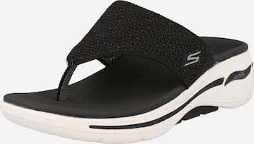 SKECHERS T-Bar Sandals in Black: front