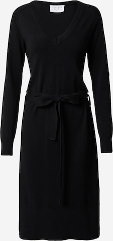 SISTERS POINT Gebreide jurk 'HOTTI' in Zwart: voorkant