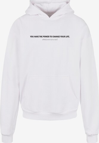Merchcode Sweatshirt 'WD - Believe In Yourself' in White: front