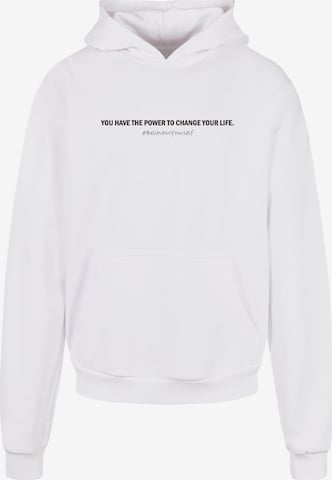 Merchcode Sweatshirt 'WD - Believe In Yourself' in White: front
