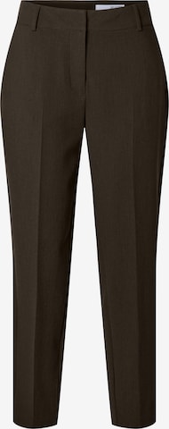 Pantalon à plis 'SLFRITA-RIA' SELECTED en marron : devant