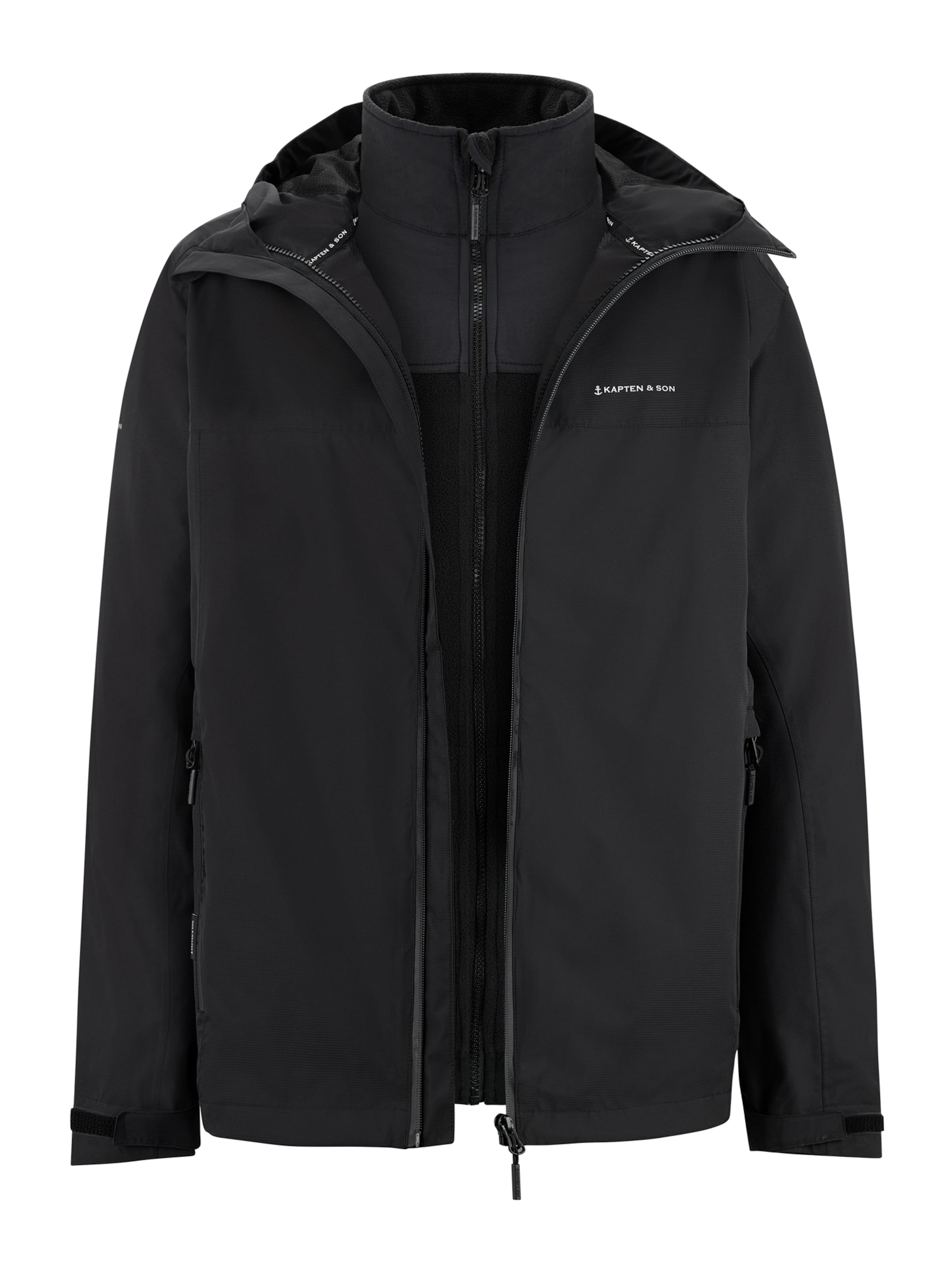 Veste fonctionnelle 'Everyday 3in1 Jacket' Kapten & Son en noir : devant