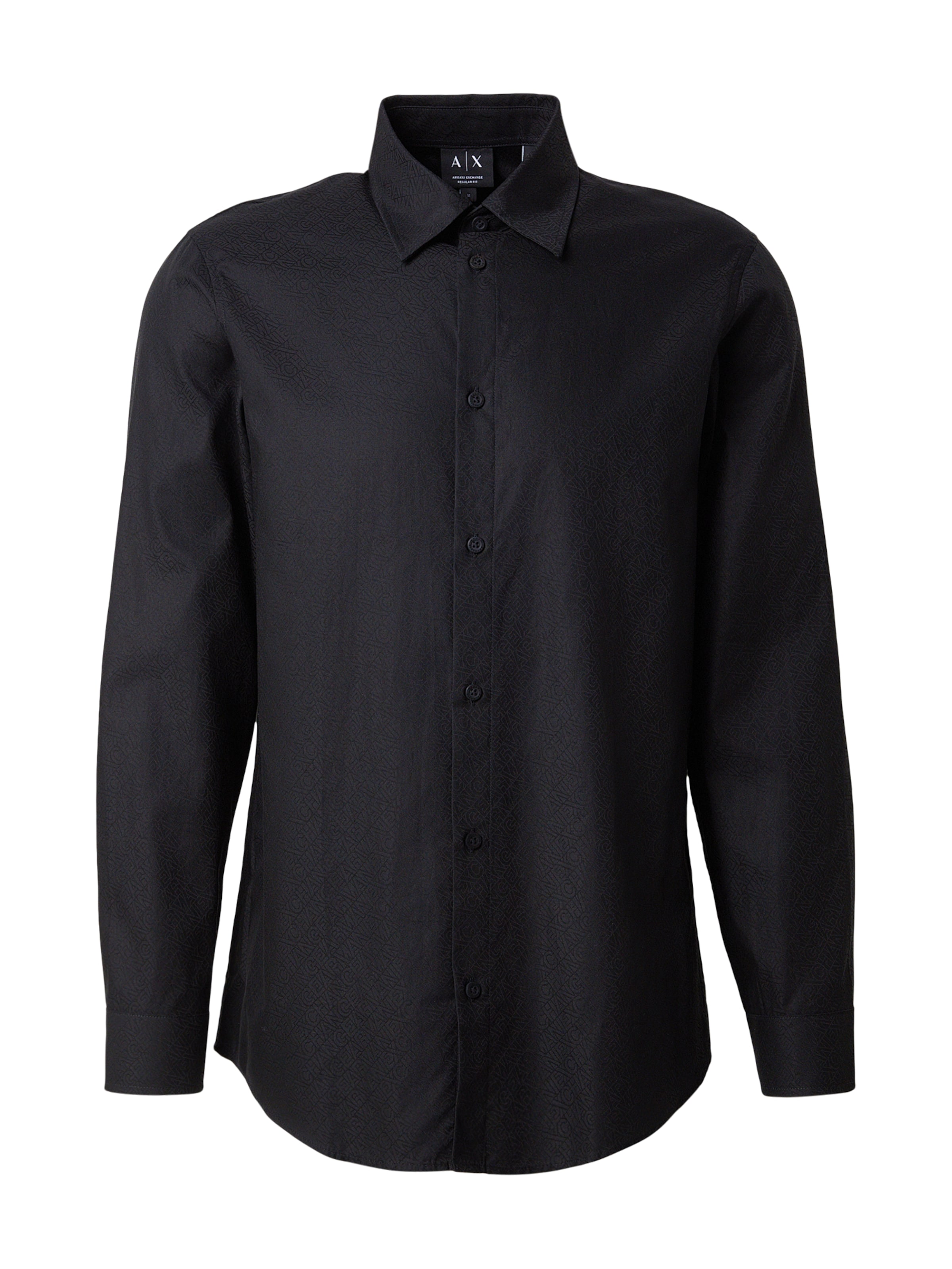 ARMANI EXCHANGE Regular fit Button Up Shirt in Black: front