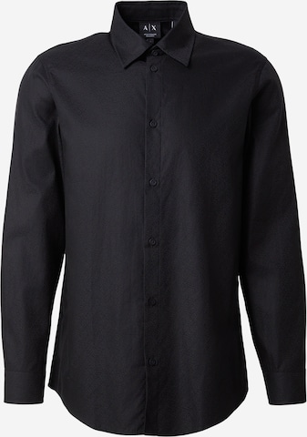 ARMANI EXCHANGE Regular fit Button Up Shirt in Black: front