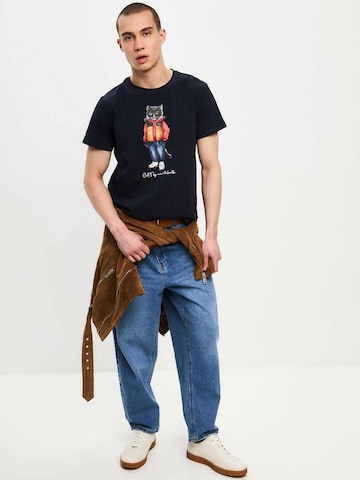 T-Shirt 'Sport Casual cat' Cat e Lolette en bleu