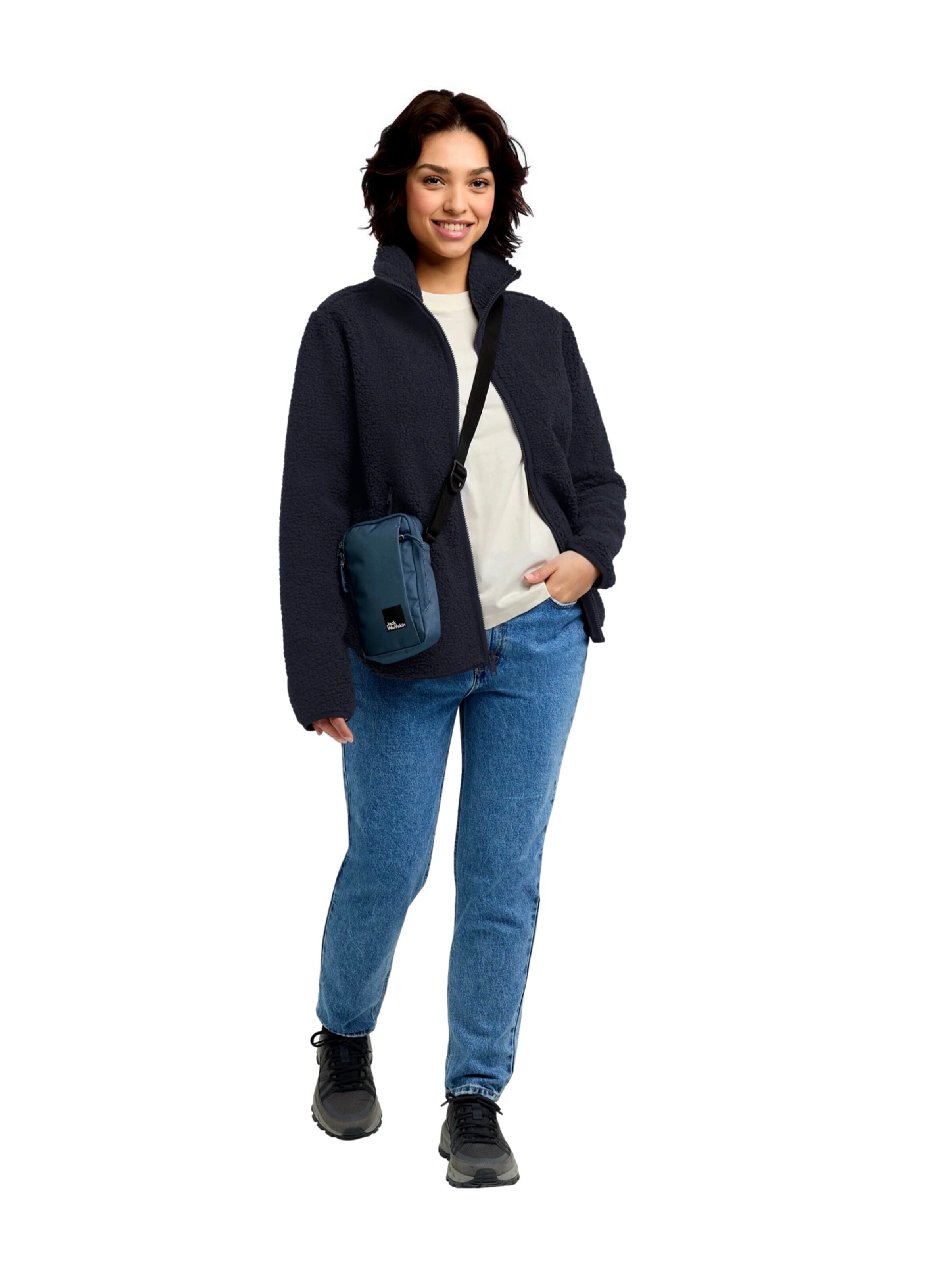 JACK WOLFSKIN Athletic fleece jacket 'High Curl' in Blue