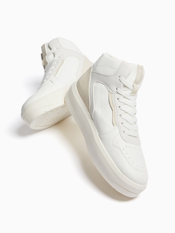 Bershka High-Top Sneakers in White