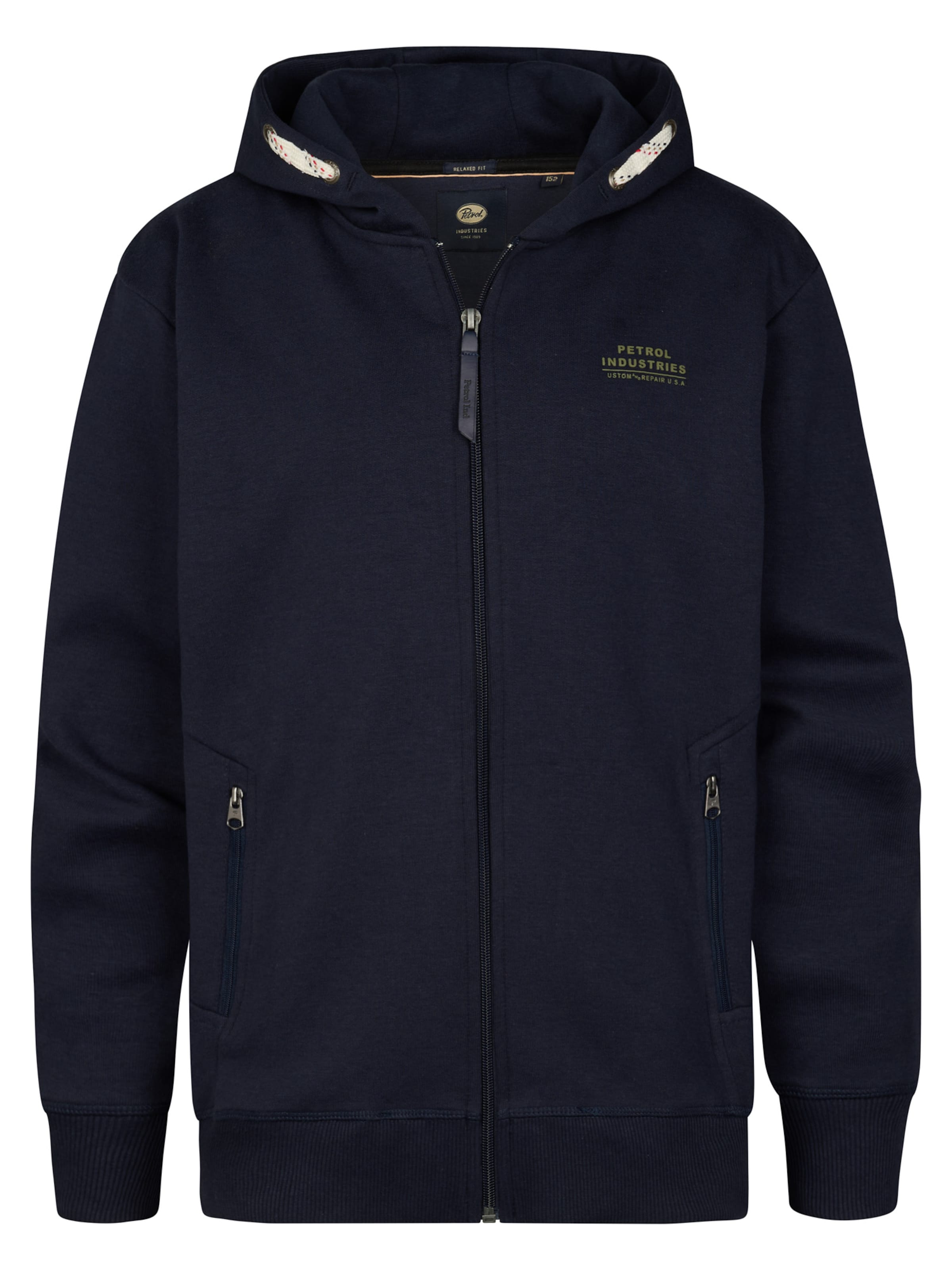 Petrol Industries Sweatjacke 'Kino' in Blau: Vorderseite