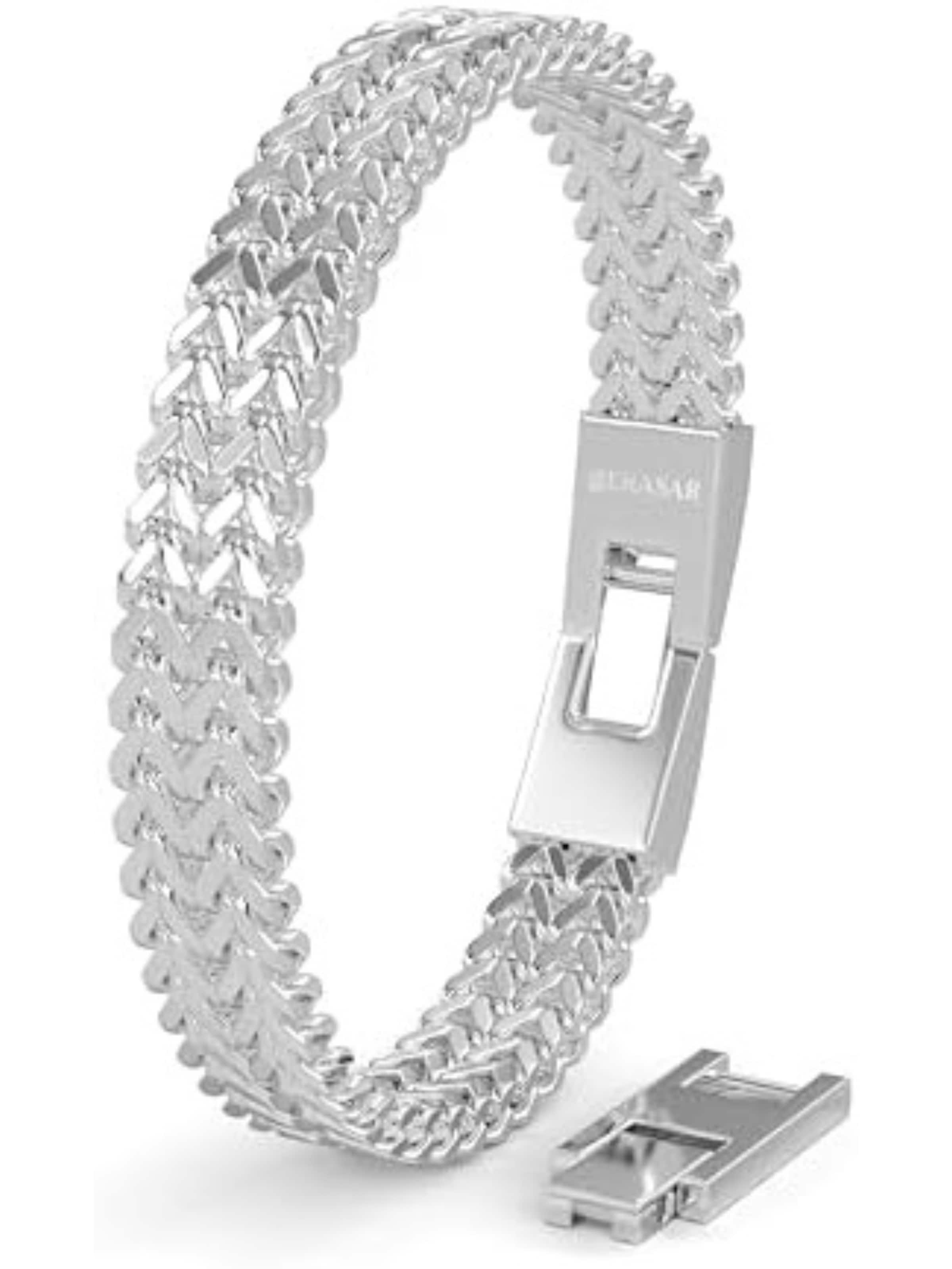 SERASAR Armband 'Edelstahlarmband "Franco"' in Zilver: voorkant