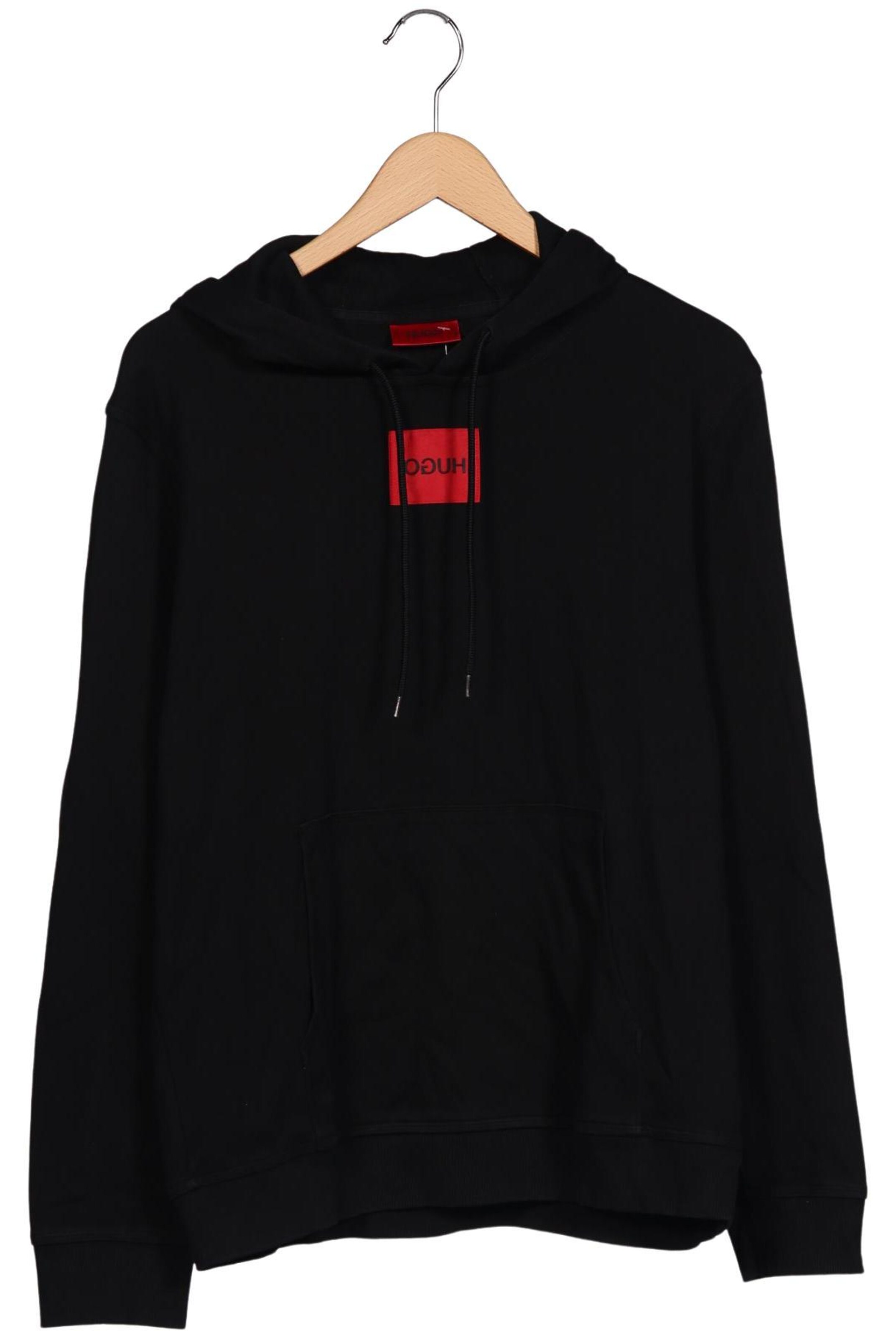 HUGO Sweatshirt & Zip-Up Hoodie in L in Black: front
