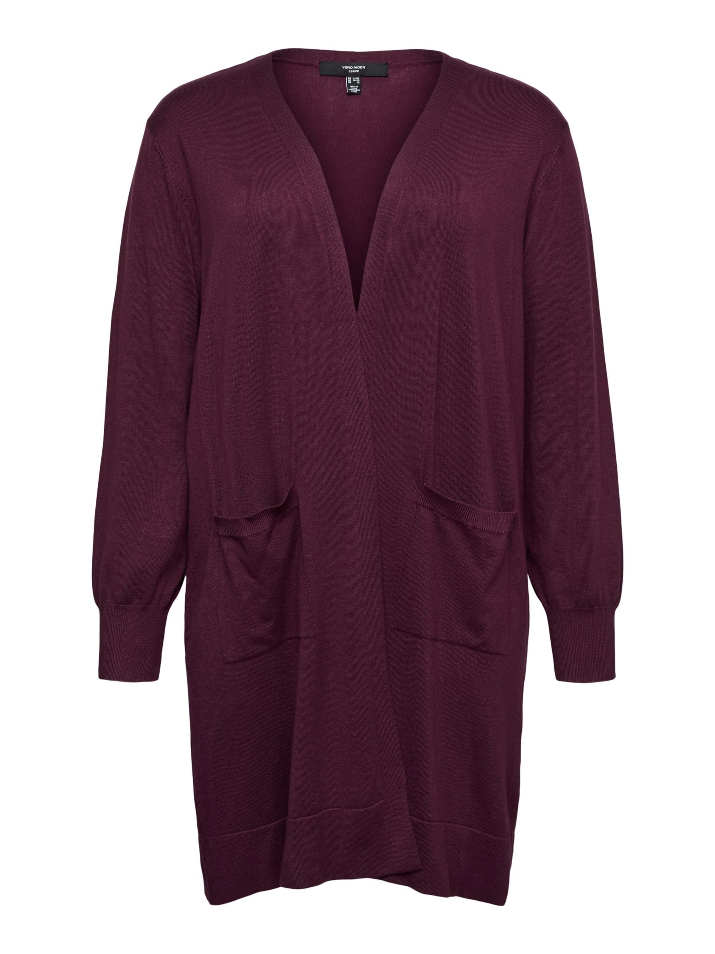 Vero Moda Curve Strickjacke 'VMCSilje' in Rot: Vorderseite