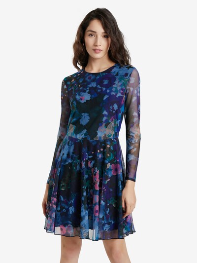 Desigual Šaty 'QAIS' - světle béžová / světlemodrá / tmavě zelená / tmavě fialová / světle růžová, Model/ka