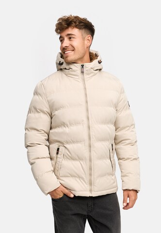 INDICODE JEANS Winter jacket ' Nemos ' in Beige: front