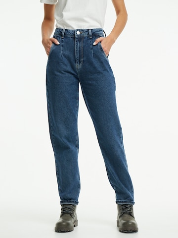 WEM Fashion Tapered Bandplooi jeans in Blauw: voorkant
