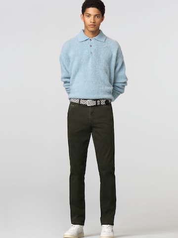 MEYER Regular Baumwollchino 'Chicago', mit Sicherheitstasche & Hemdenstopper, Fußweite: 38 cm in Grün