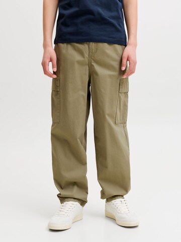 Jack & Jones Junior Regular Trousers 'JPStevan Crisp' in Green: front