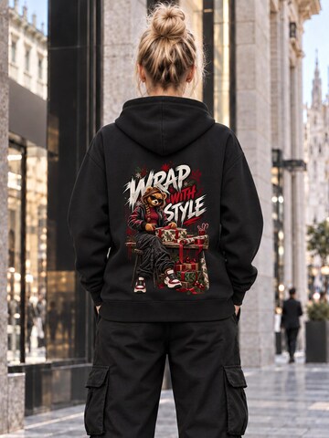 LUNØIR StudioSweater majica 'BOSS Femme Christmas Wrap Star' - crna boja