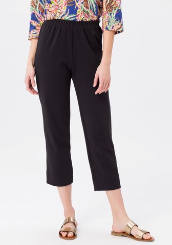 Green Cotton Loose fit Pants in Black: front