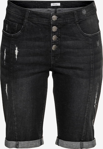 SHEEGO Slimfit Jeans in Zwart: voorkant