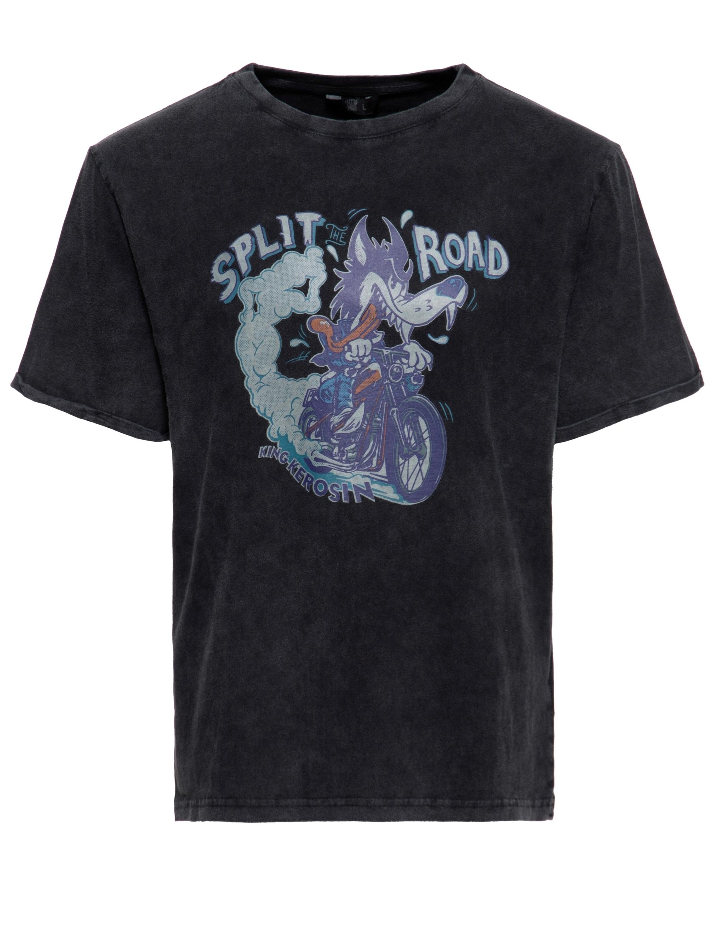 King Kerosin Shirt 'Split The Road'‌‌‌ in Schwarz: Vorderseite