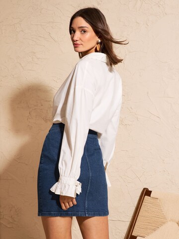 Jupe love & roses en bleu