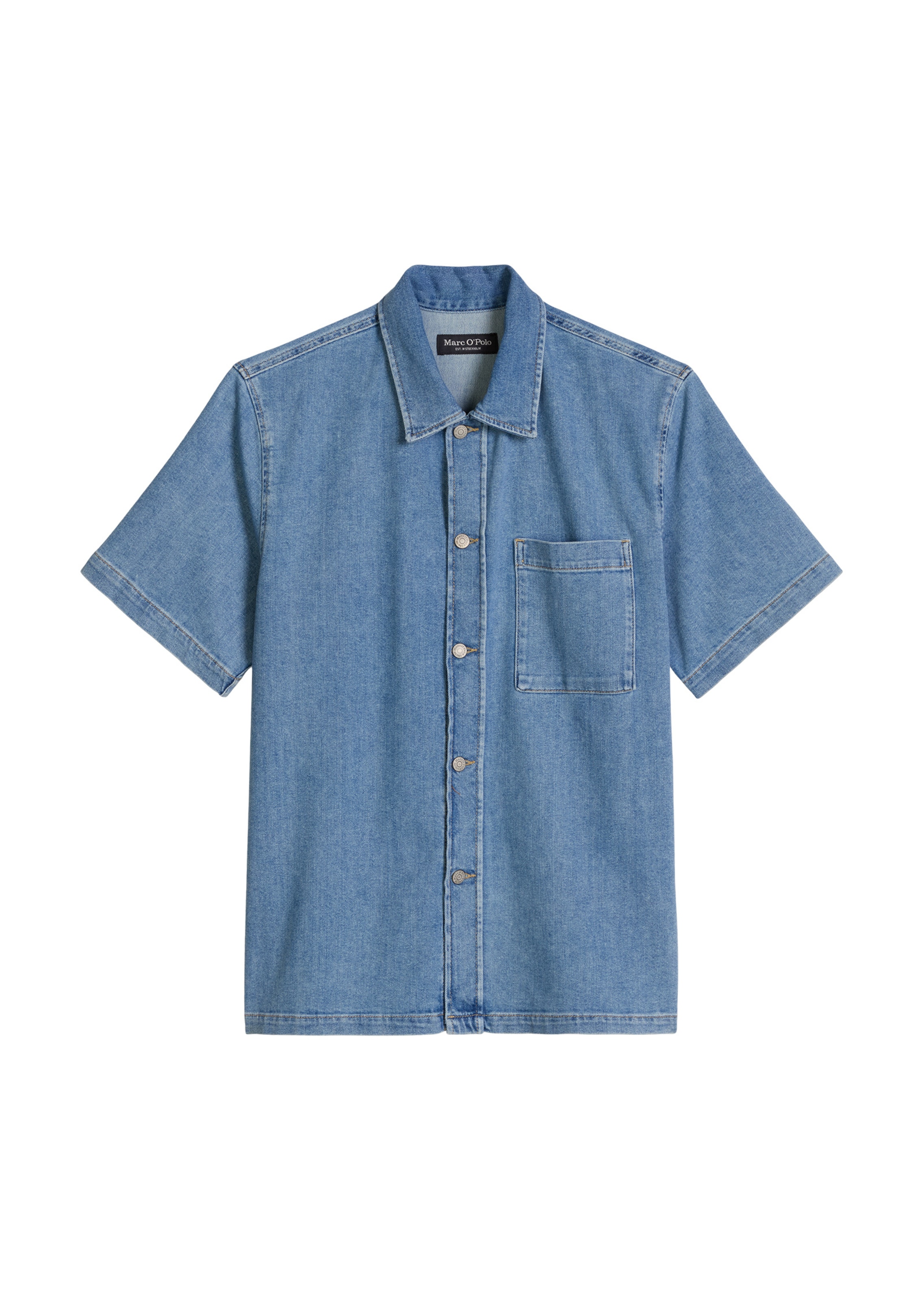 Marc O'Polo Regular fit Overhemd in Blauw: voorkant
