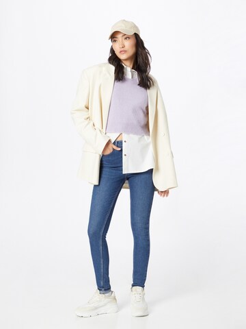 PIECES Skinny Jeans 'High Five' in Blau