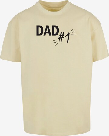 Merchcode Shirt 'Fathers Day - Dad Number 1' in Yellow: front
