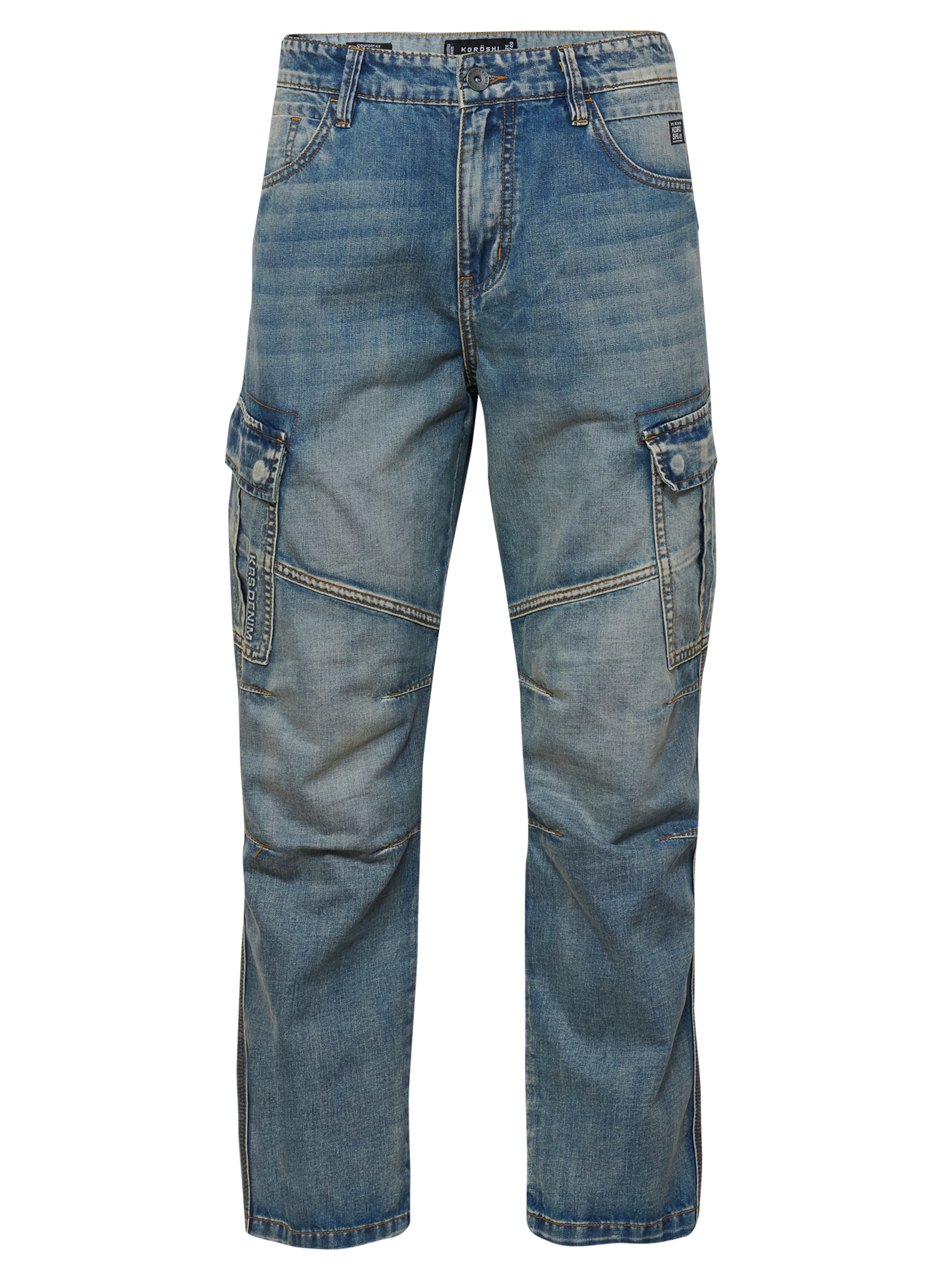 KOROSHI Regular Cargo jeans in Blue: front