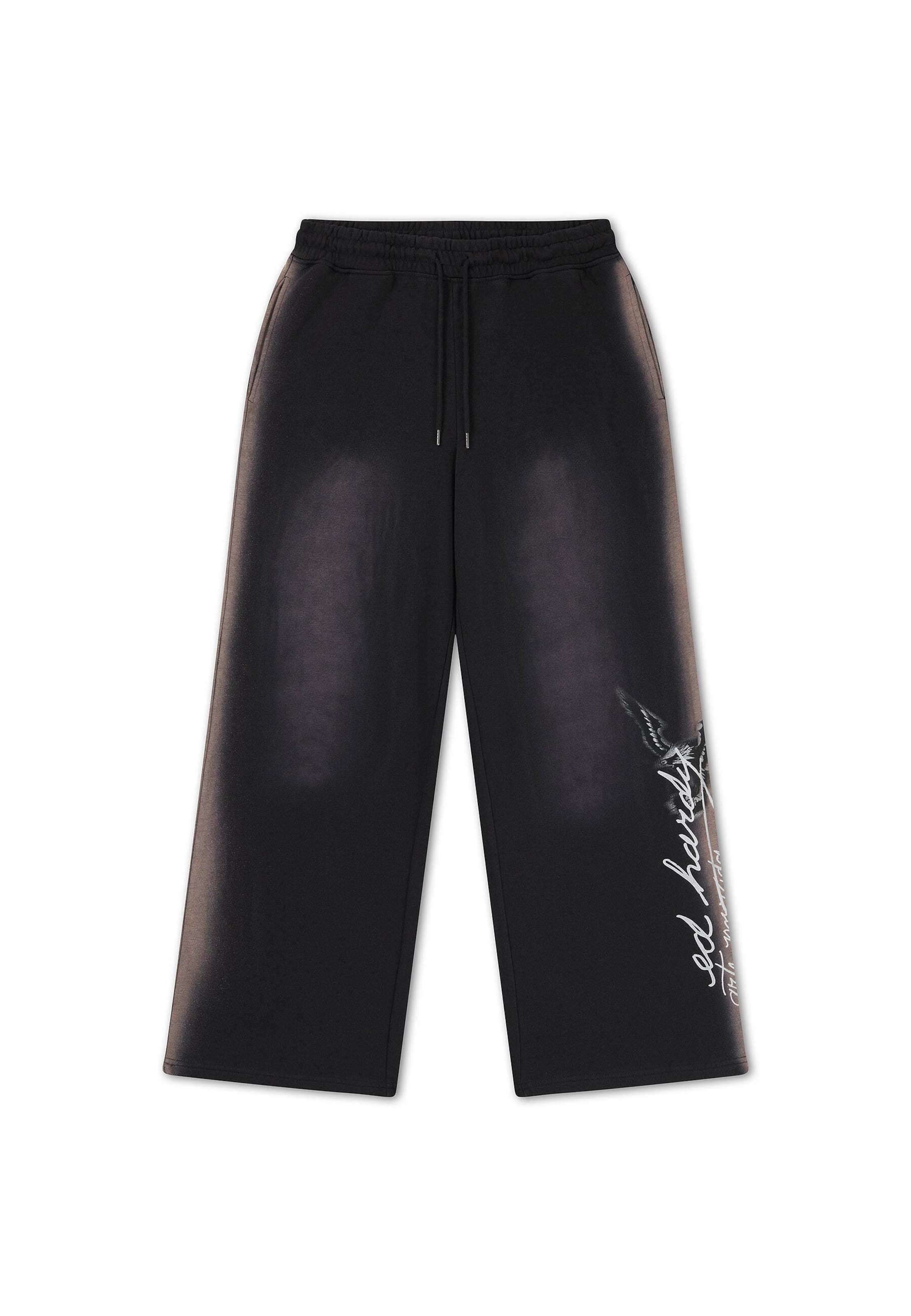 Ed Hardy - Perna larga Calças em preto: frente