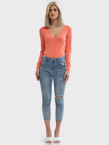 Influencer Knit Cardigan in Orange
