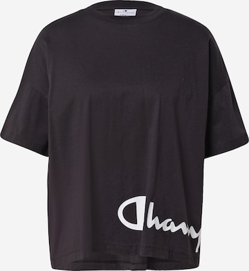 Champion Authentic Athletic Apparel Υπερμέγεθες μπλουζάκι σε μαύρο: μπροστά