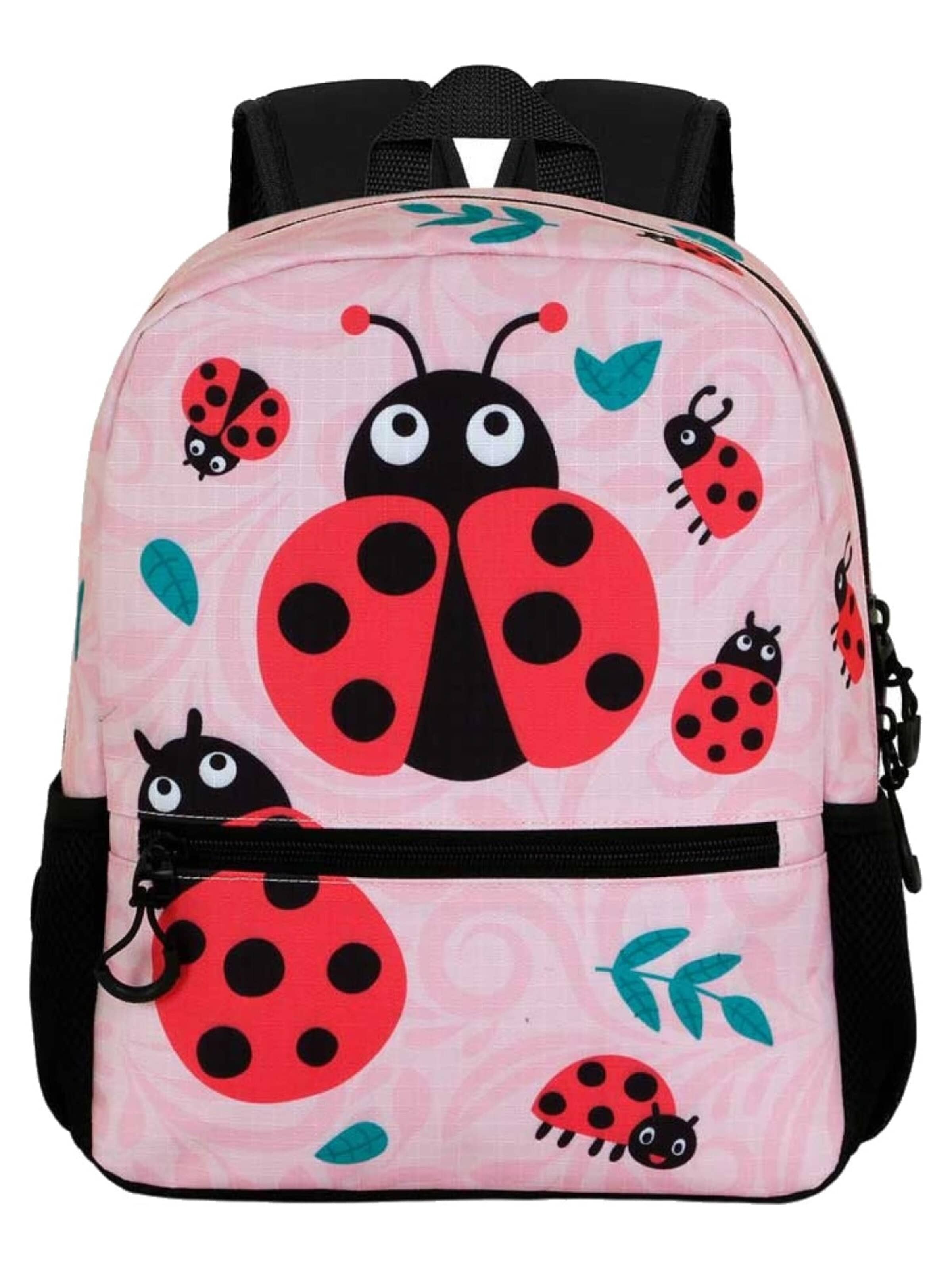 Oh My Pop! Rugzak 'Oh My Pop Rugzak Lieveheersbeestje 2 Vakken Premium Quality Pluche' in Roze: voorkant