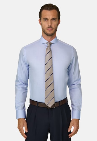Coupe regular Chemise Boggi Milano en bleu : devant