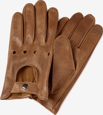 Fawler Full finger gloves 'Terra' in Brown: front