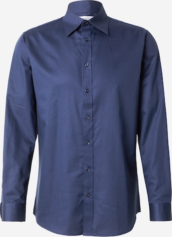 Coupe slim Chemise 'SLHETHAN' SELECTED en bleu : devant