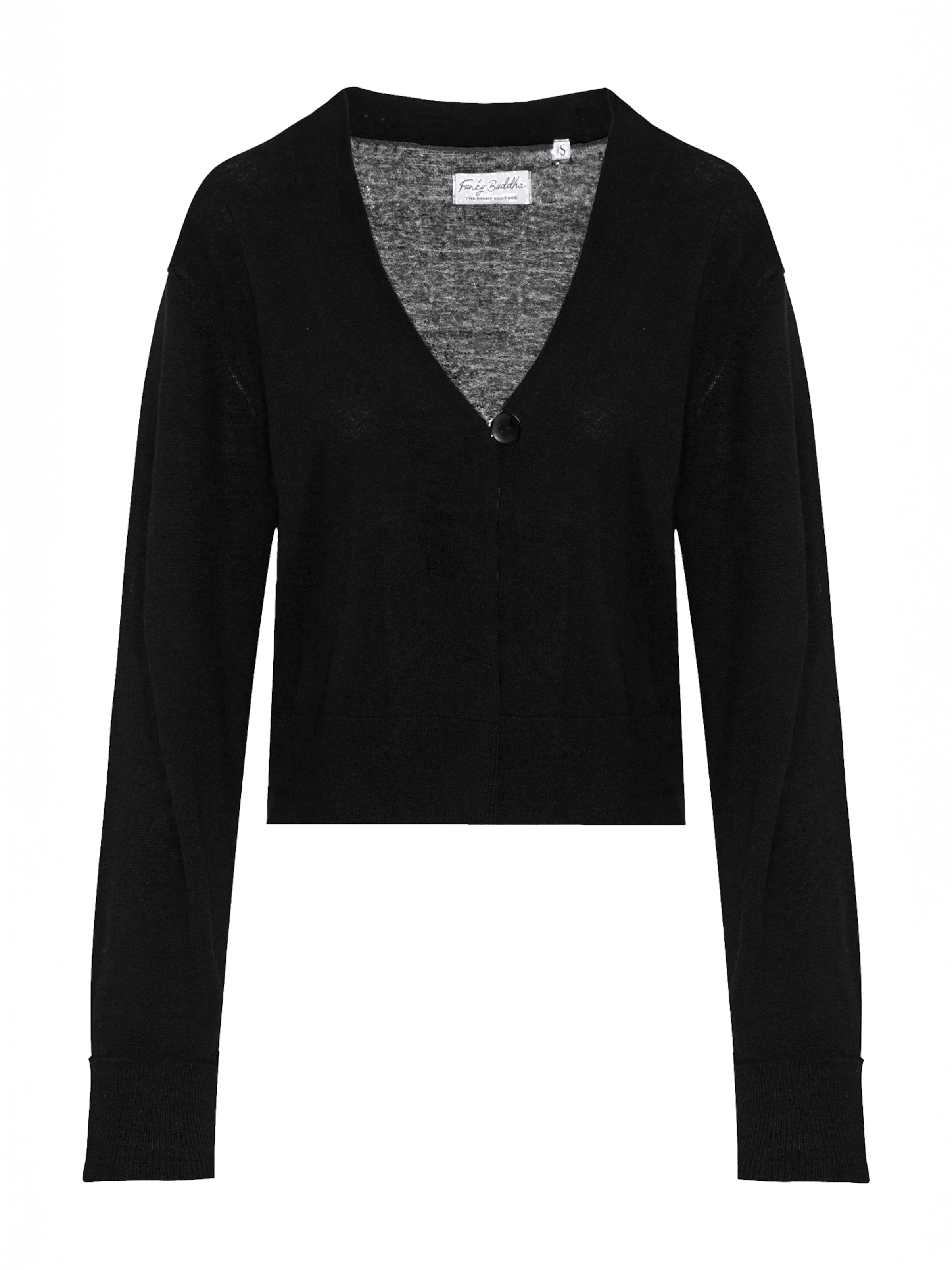 Funky Buddha Kardigán - fekete: elől