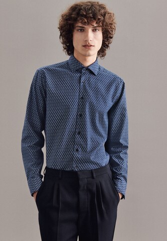 SEIDENSTICKER Regular fit Button Up Shirt 'Schwarze Rose' in Blue