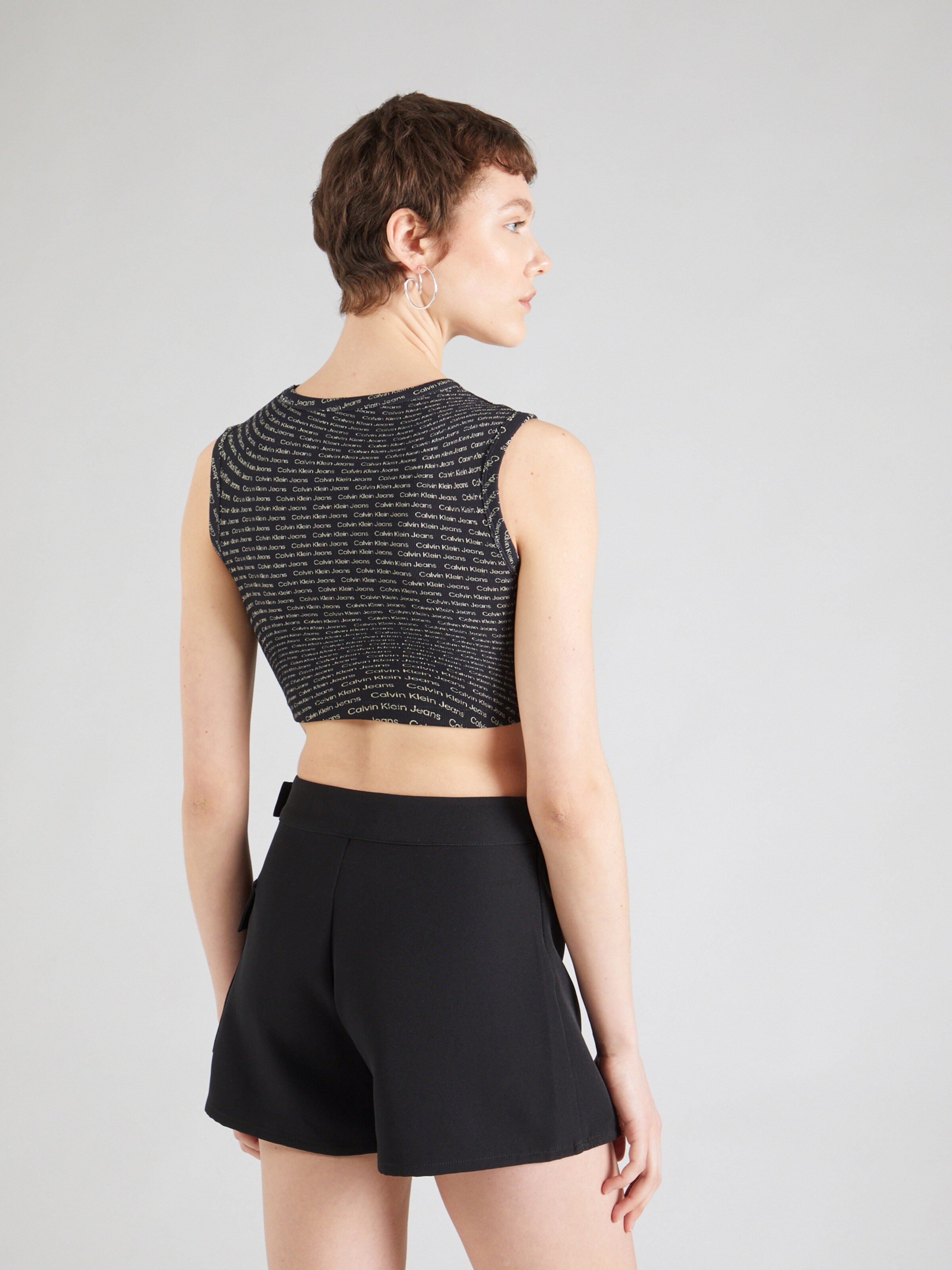 Calvin Klein Jeans Top in Black ABOUT YOU