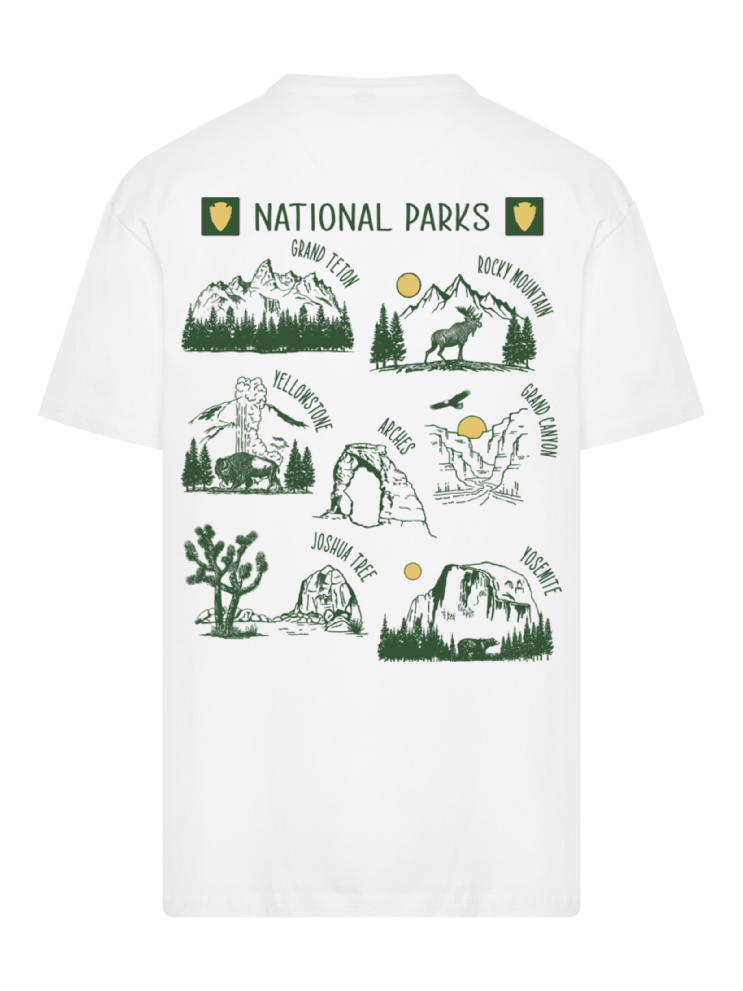 F4NT4STIC Shirt 'US National Parks Montage' in White: front