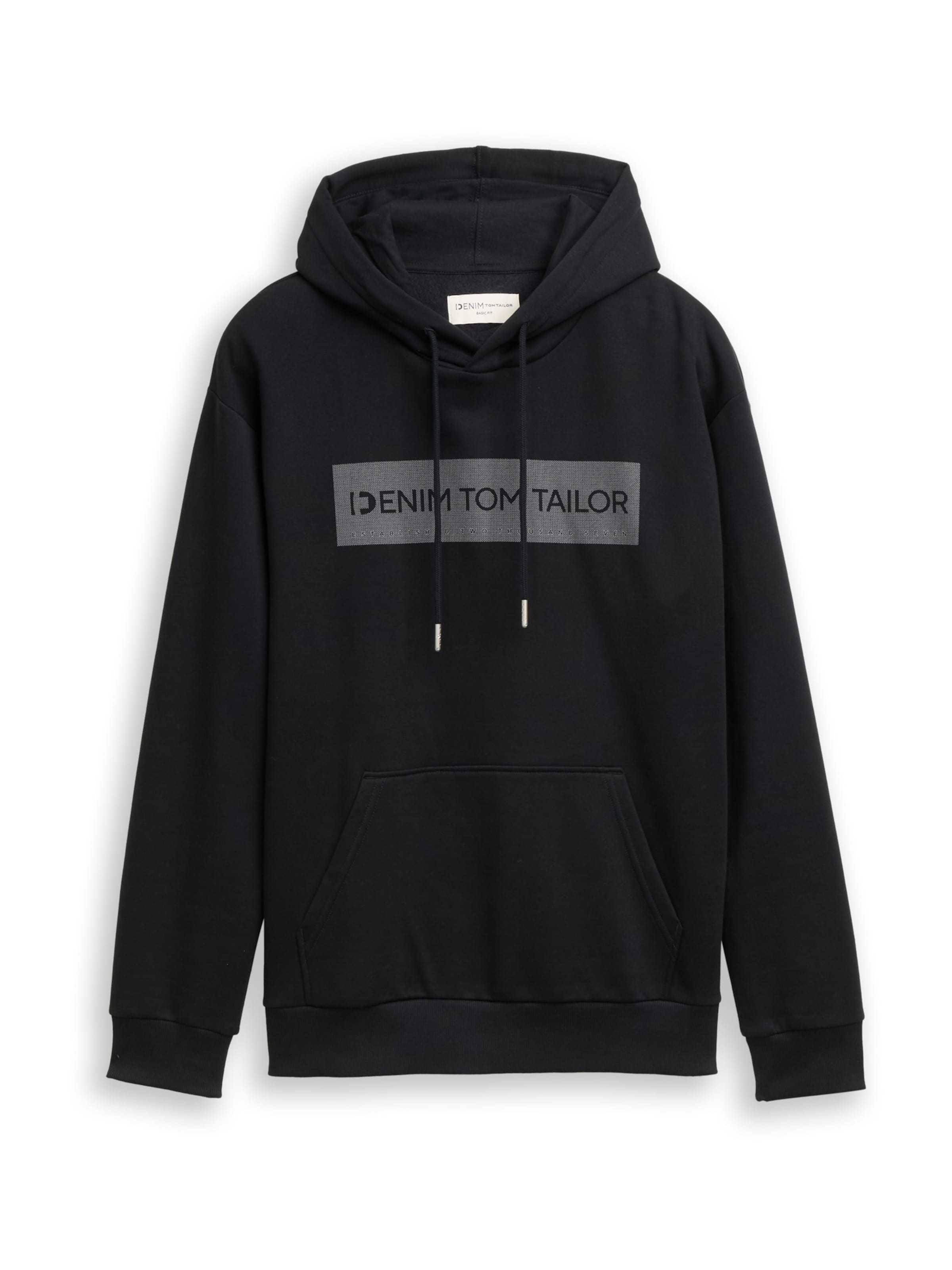 TOM TAILOR DENIM Sweatshirt in Zwart: voorkant