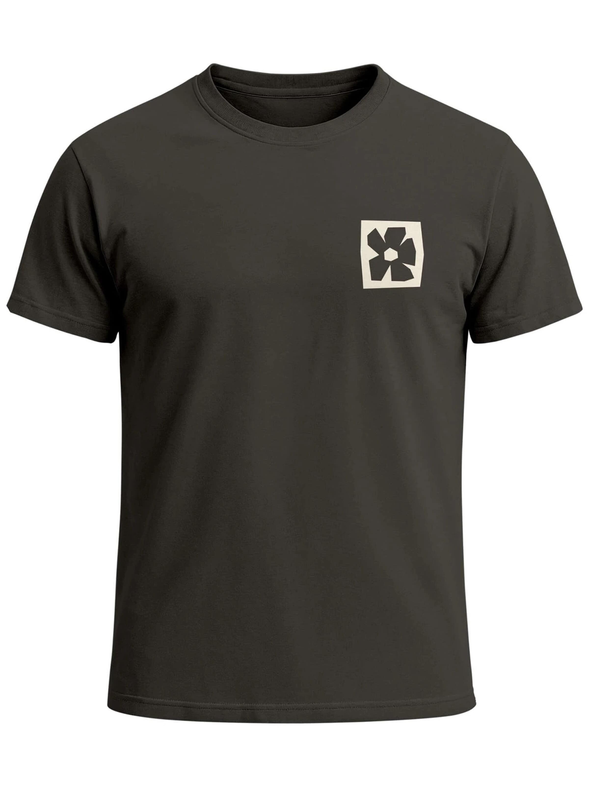 Neverless Shirt 'Blume Quadrat' in Grey: front