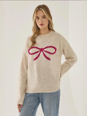 Hiccup Pullover in Beige: Vorderseite