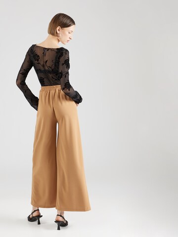 ZABAIONE Wide leg Bandplooibroek 'El44ly' in Bruin