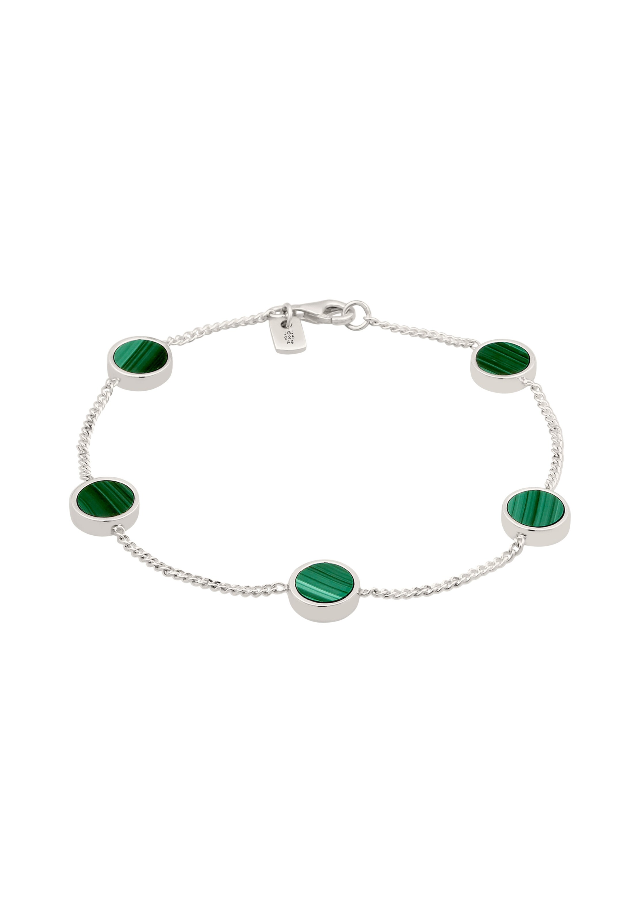KUZZOI Armband 'Malachit' in Zilver