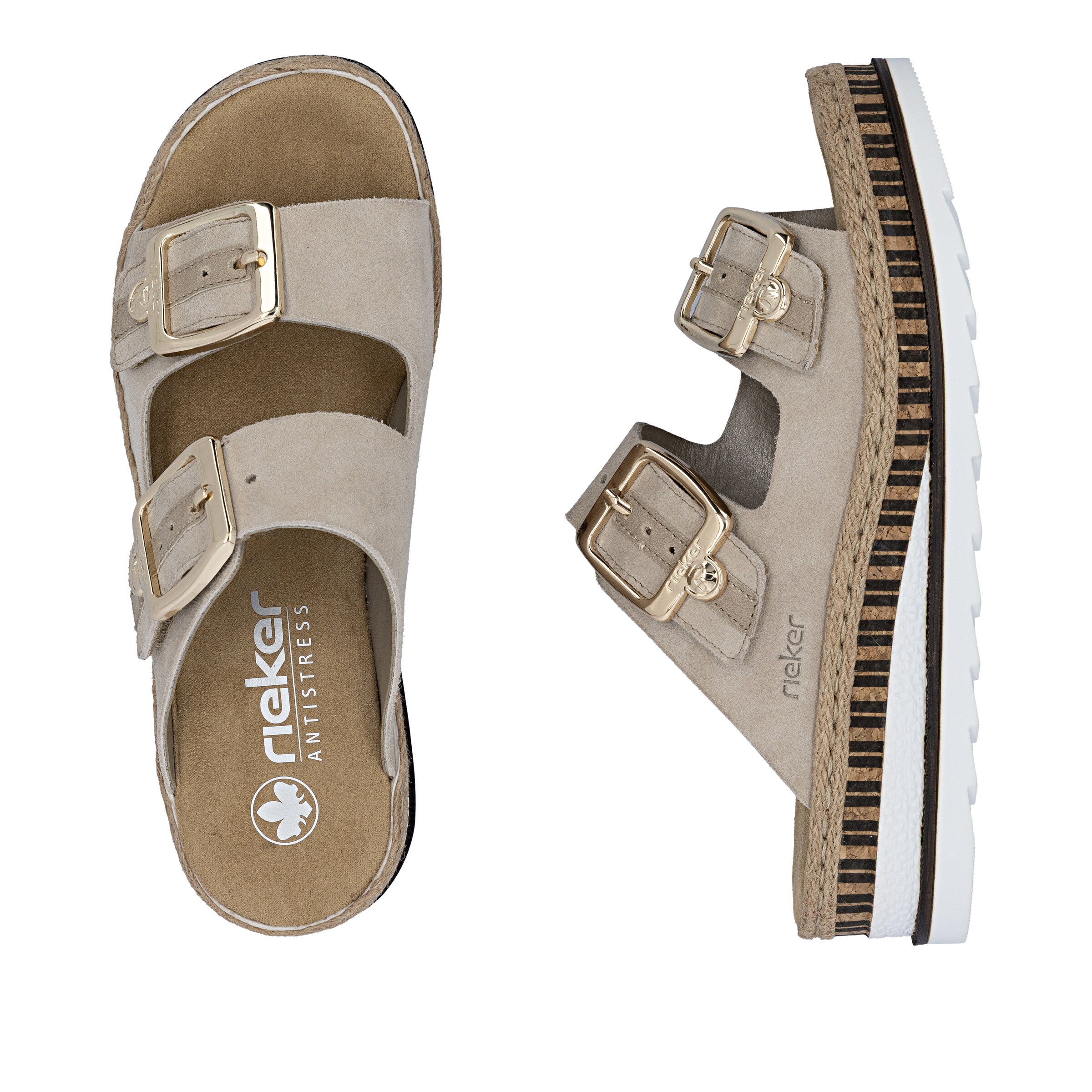 Mule 'V7955' Rieker en beige