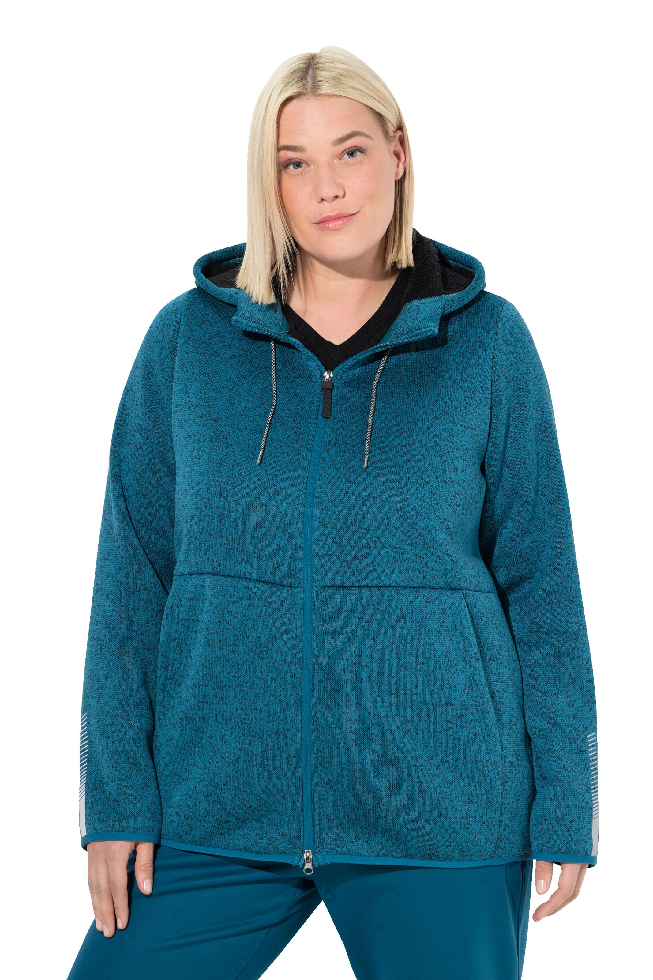 Ulla Popken Fleece jacket in Blue: front