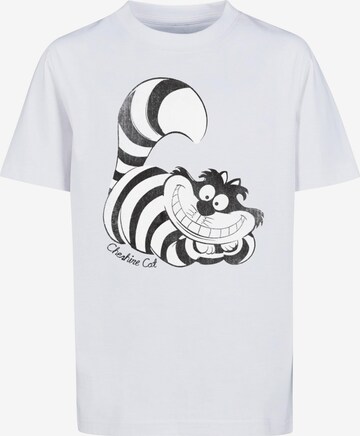 ABSOLUTE CULT Shirt 'Alice in Wonderland - Cheshire Cat' in Wit: voorkant