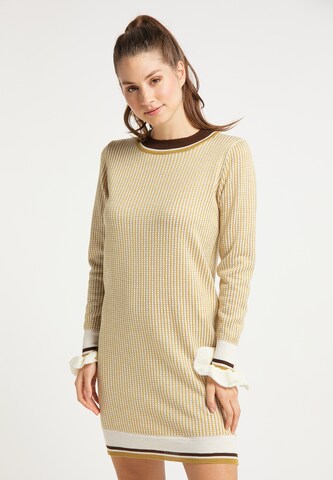 MYMO Knitted dress in Yellow: front