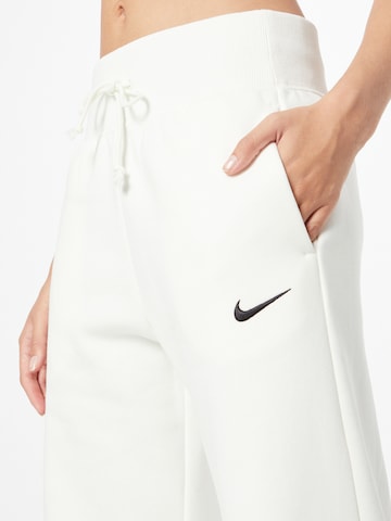 NIKE - Perna larga Calças 'Phoenix Fleece' em branco